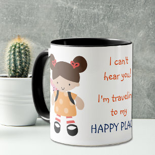 Funny Office Happy Place Backpack Mug