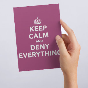 Funny Office Humor Deny Everything Quote Postcard