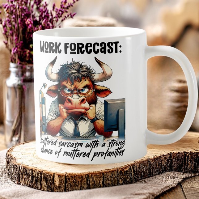 Funny Office Humor for Daily Grind : Work Forecast Coffee Mug (Creator Uploaded)