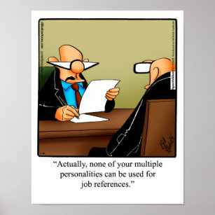 Funny Office Humor Poster "Job References"