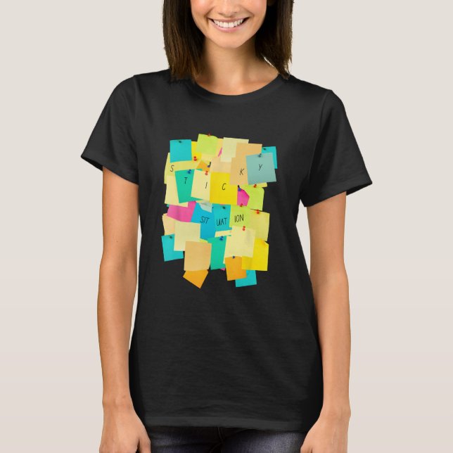 Funny Office Humor Sticky Note Graphic T-Shirt (Front)