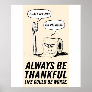 Funny Office Humor: Toothbrush & Toilet Paper Art Poster