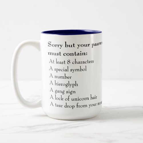 Funny Office Impossible Password Two_Tone Coffee Mug