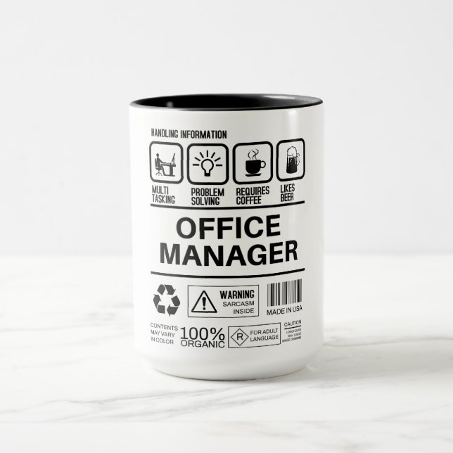 Funny Office Manager Handling Information Mug (Center)