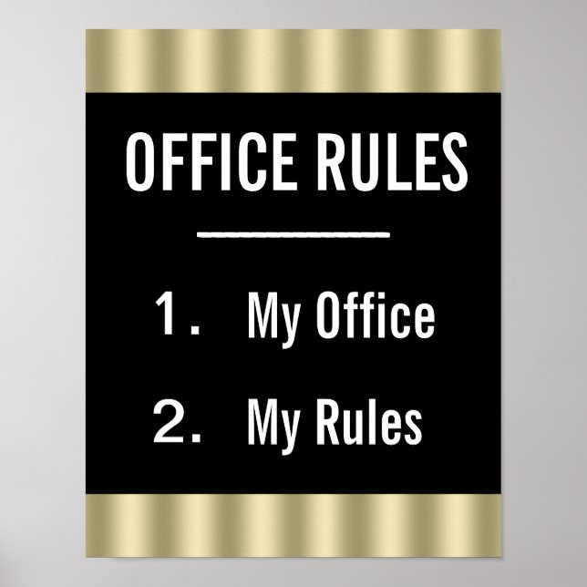 Funny Office Rules Poster (Front)