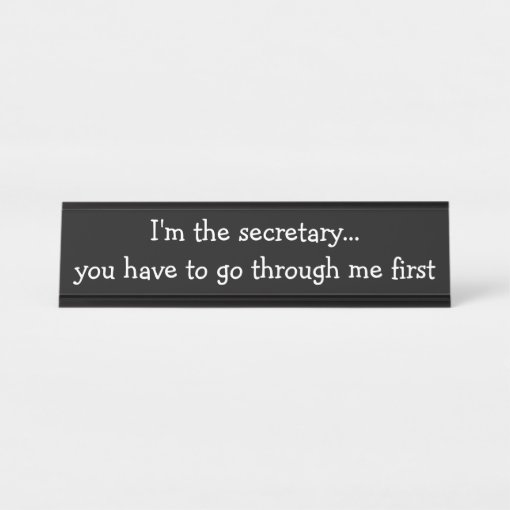 Funny Office Secretary Desk Plaque Desk Name Plate | Zazzle