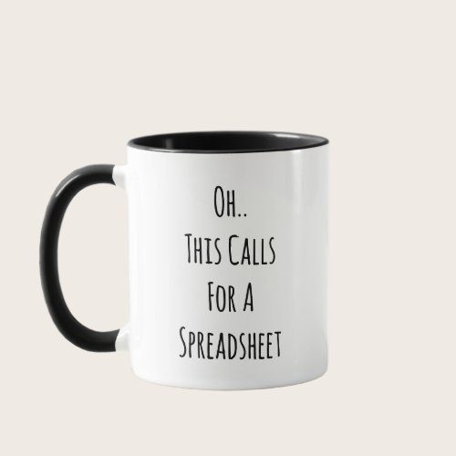 Funny Office Spreadsheet Mug Funny Office Spreadsheet Mug