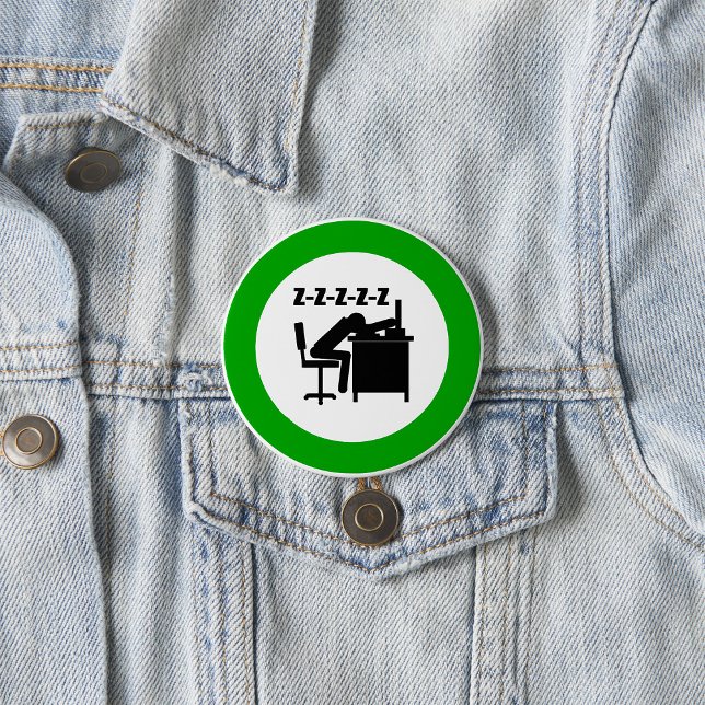 Funny Office Worker Sleeping at Desk  Button (Creator Uploaded)