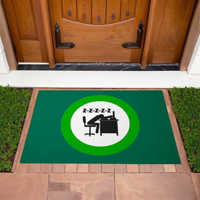 Funny Office Worker Sleeping at Desk  Doormat (Creator Uploaded)