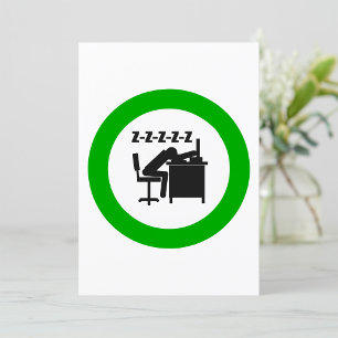 Funny Office Worker Sleeping at Desk Invitation