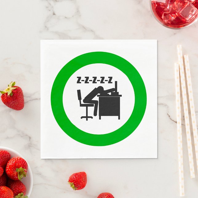 Funny Office Worker Sleeping at Desk  Napkins (Creator Uploaded)