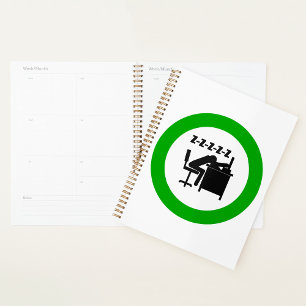 Funny Office Worker Sleeping at Desk Planner