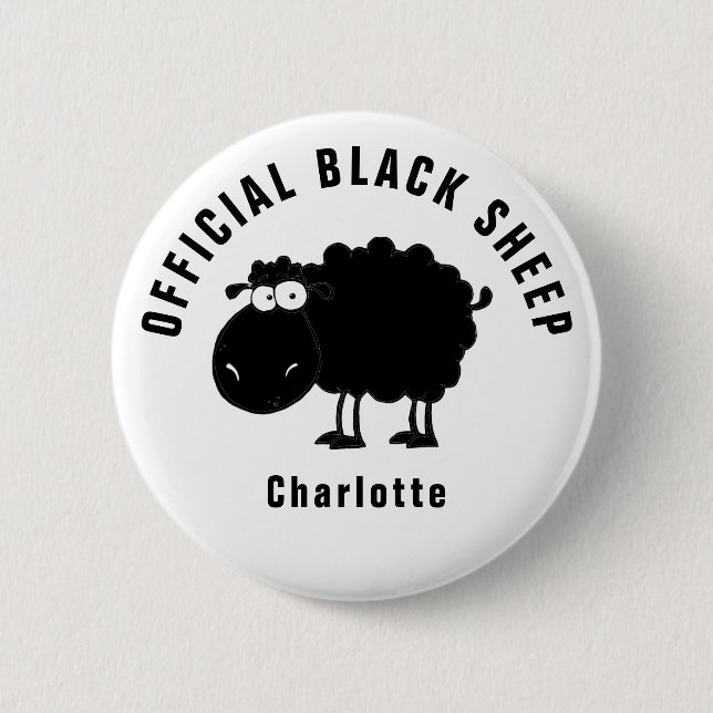 Funny Official Black Sheep Button (Front)