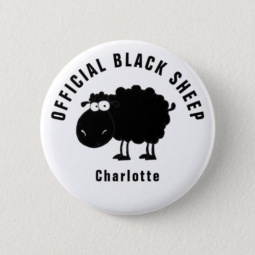Funny Official Black Sheep Button