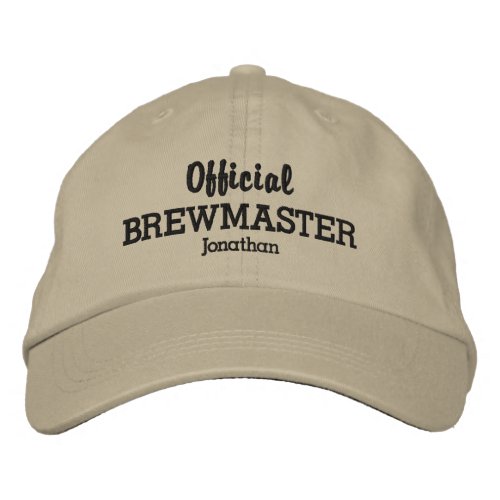 Funny Official Brewmaster Beer Lover Custom Name Embroidered Baseball Hat