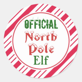 Funny Official North Pole Elf Christmas Stickers
