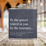 Funny Officiant Proposal Marry Us Flask<br><div class="desc">Ask your officiant to marry you with this modern typography officiant proposal card that says: By the power vested in you by the internet,  will you be our officiant?</div>