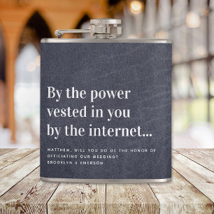 Funny Officiant Proposal Marry Us Flask