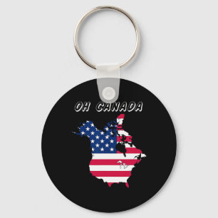 Funny Oh Canada Funny Trump Map Of Usa Keychain