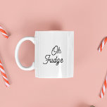 Funny Oh Fudge Christmas Morning Stocking Stuffer Two-Tone Coffee Mug<br><div class="desc">Spice up your mornings with our hilarious modern minimalist typography 'Oh Fudge' Mug! ☕ Add your custom twist for extra giggles. A must-have stocking stuffer! 🎅 #OhFudgeMug #ChristmasLaughs</div>