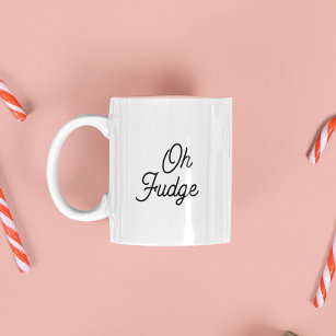 Funny Oh Fudge Christmas Morning Stocking Stuffer Two-Tone Coffee Mug