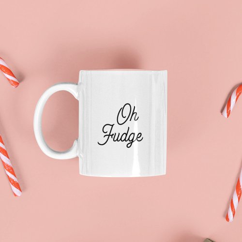 Funny Oh Fudge Christmas Morning Stocking Stuffer Two_Tone Coffee Mug