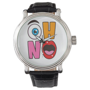 Funny “Oh No” Cartoon Sparkling Wine Label Watch
