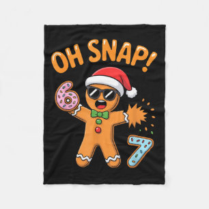 Funny Oh Snap 67 Six Seven Meme Gingerbread Man Fleece Blanket