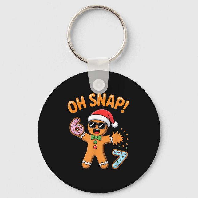 Funny Oh Snap 67 Six Seven Meme Gingerbread Man  Keychain (Front)