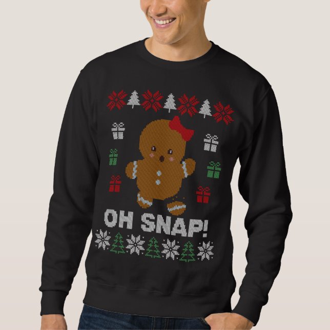 Funny Oh Snap! Gingerbread Cookie Ugly Sweaters (Front)