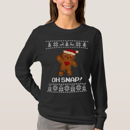 Funny Oh Snap Gingerbread Ugly Christmas Sweater