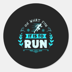 Funny Oh What Fun It Is To Run Cross Country Chris Classic Round Sticker