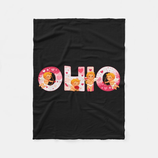 Funny Ohio Cud Midwestern Party O-h-i-o In Valenti Fleece Blanket (Front)