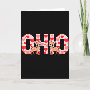 Funny Ohio Deer Midwestern Party O-h-i-o In Valent Card
