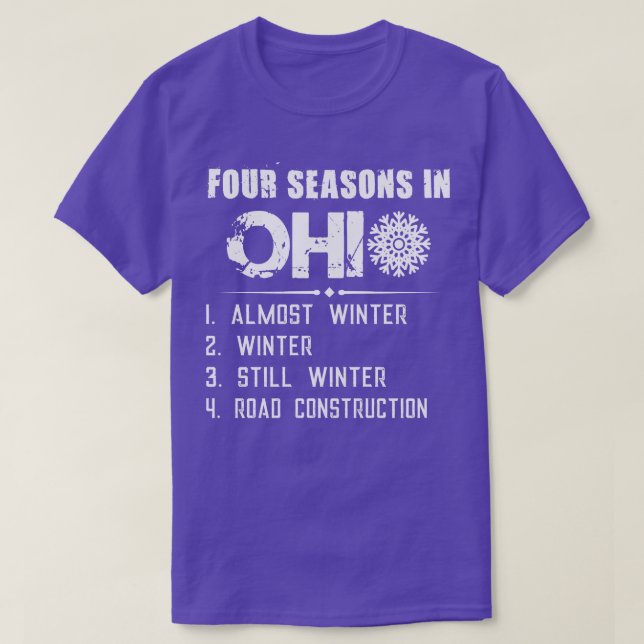 Funny Ohio Snow Winter Road Construction T-Shirt (Design Front)