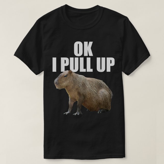 Funny Ok I Pull Up Capybara T-Shirt (Design Front)
