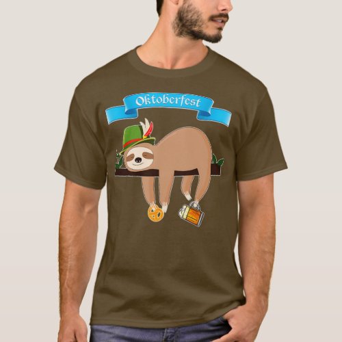 Funny Oktoberfest 2021 Costume Sloth T_Shirt