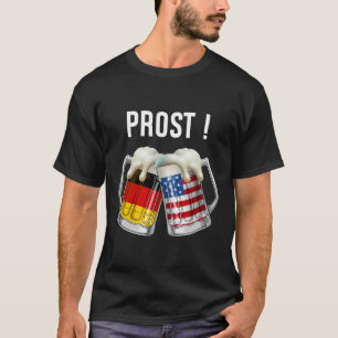 Funny Oktoberfest German American Flag Prost Beer T-Shirt