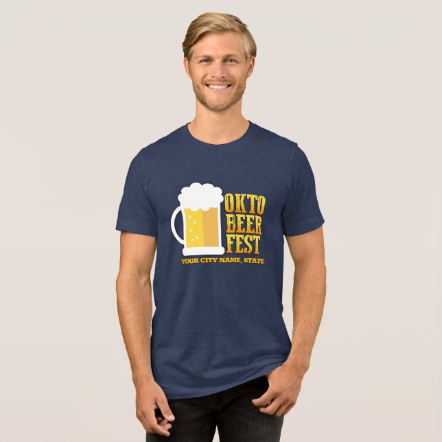 Funny Oktoberfest Personalized Tri-Blend Shirt (Front Full)