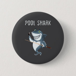 Funny Ol Shark Ol Players Billiard  Button