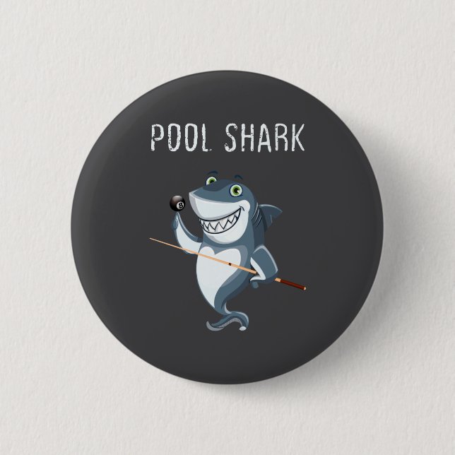 Funny Ol Shark Ol Players Billiard  Button (Front)