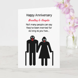 Funny With Old Couple Anniversary Cards | Zazzle