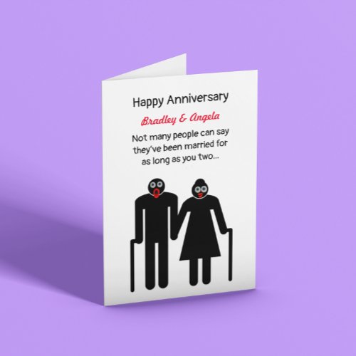 Funny Old Age Anniversary Customizable Card