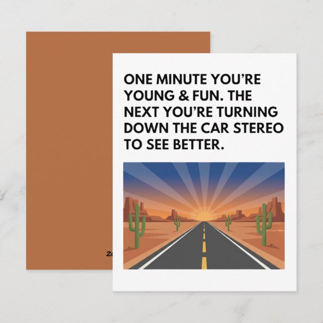 Funny Old Age Birthday Card Turn Stereo Down (Front/Back)