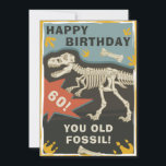 Funny Old Age Dinosaur Birthday Card<br><div class="desc">Funny dinosaur old age birthday card! Has an a trex skeleton and awesome dino inspired fonts. Perfect for the old guy who appreciates a bit of humor. Fully editable to change the year,  name and text on the back. See coordinating item in our shop,  Enchanted Finch.</div>