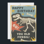 Funny Old Age Dinosaur Birthday Card<br><div class="desc">Funny dinosaur old age birthday card! Has an a trex skeleton and awesome dino inspired fonts. Perfect for the old guy who appreciates a bit of humor. Fully editable to change the year,  name and text on the back. See coordinating item in our shop,  Enchanted Finch.</div>