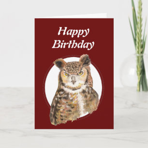 Funny Old Age, Over the Hill Birthday Owl Card