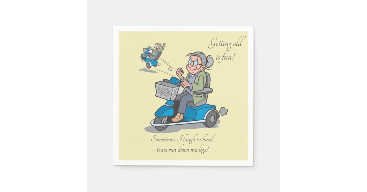 Funny Old Age Over The Hill Woman Birthday Napkins | Zazzle