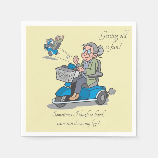 Funny  Old Age Over the Hill Woman Birthday Napkins (Front)