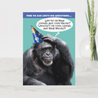 Funny Old Chimpanzee Life's Big Questions Birthday